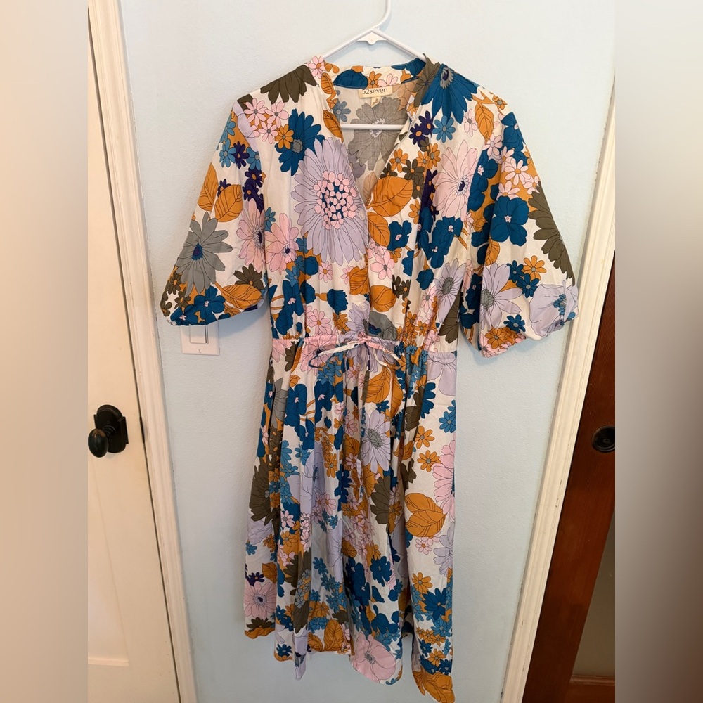 Seven7 Multicolor Floral Wrap Dress